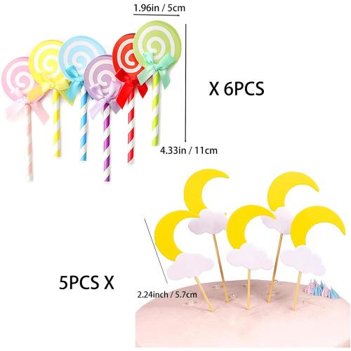 34 Pcs Cute Anime Cake Topper, Educatgame Kawaii Anime Cake Decorations Figures Set, Great for Theme Birthday Party Decoration Supplies