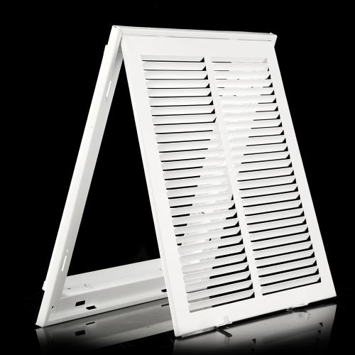 WHITE 14×14 Return Air Grille [Duct Opening Size] Return Vent Cover for Wall or Ceiling,Steel Return Air Grill Removable Face/Door for 1 inch Filters (14W x 14H [Duct Opening])