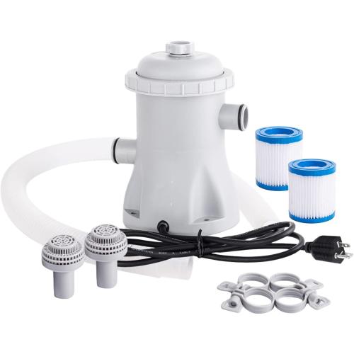 Matybobe Above Ground Pool Filter Pump 330 GPH, Electric, Grey, ABS, Easy to Clean, Suitable for Small Pools & Fish Ponds