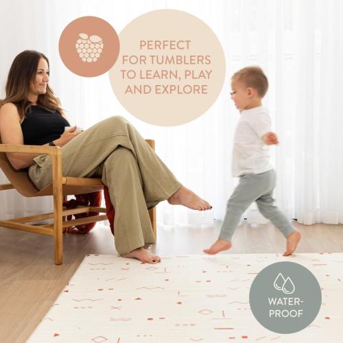 Baby Play Mat for Infants | One-Piece Reversible Foam Floor Mat | Large | Eco-Friendly | Extra Soft | Thick | Non-Toxic | Toddlers | Kids (Boho Desert/Charcoal Animal Jungle)
