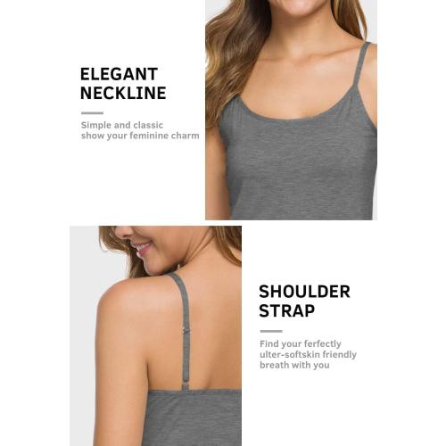 2 pack color black and grey ...Women Camisoles Spaghetti Strap Tank Top Basic Cami Undershirt