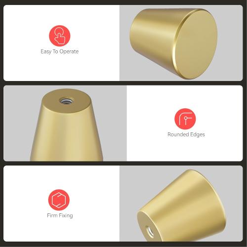 homdiy 25 Pack Gold Knobs Brushed Brass Cabinet Knobs Small Drawer Pulls Round Gold Kitchen Cabinet Hardware