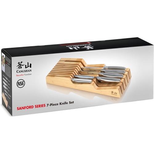 Cangshan Sanford Series 1027167 German Steel 7-Piece Knife In Drawer Set