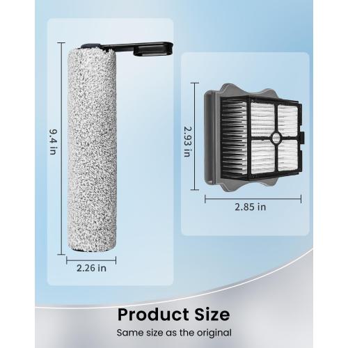 (6pcs) Replacement Brush Rollers & HEPA Filters For Tineco Floor ONE S5/Floor One S5 Pro 2 Wet Dry Vacuum Cleaner, Replacement Parts Accessories Kit Inclue 3 Vacuum Filter, 2 Brush Rollers