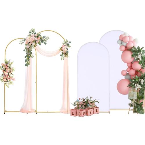 Arch Backdrop Stand and Cover Set,6.6FT, 6FT Wedding Arch Frame,Balloon Arch Stand for Birthday Party, Graduation,Ceremony,Baby Shower Decorations
