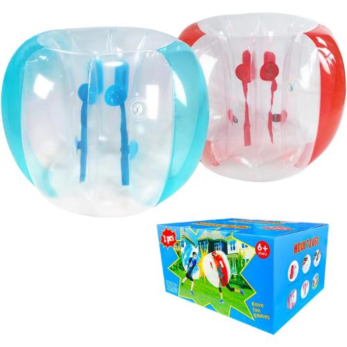 SUNSHINE-MALL 48 inch 2 pcs Bumper Sumo Ball for Adults,Kids, Inflatable Bounce Body Zorb Ball for Outdoor Team Gaming Play for 6 Ages  (red Blue)