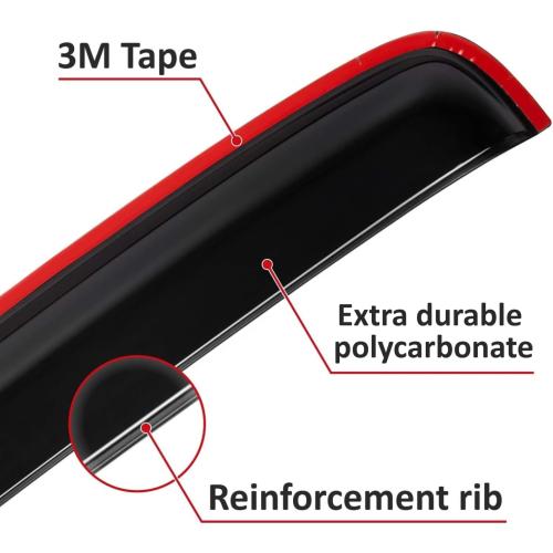 Extra Durable Sunroof Wind Deflector for Sunroof or Moonroof (37.8 inch) – Sun Roof Rain Guard Easy 3M Tape-On Install - SR11000