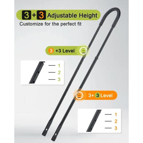 Children's Cycling Bike Safety Trainer Handle | Ergonomic Push Bar, 6 Heights Adjustable, Easy Install, Durable High Carbon Steel