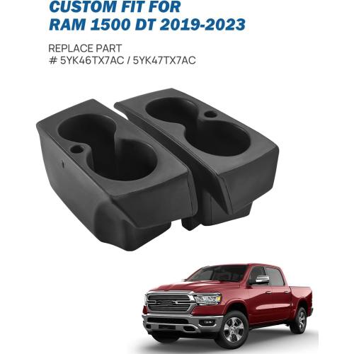 JOYTUTUS Car Cup Holder Insert Compatible with 2019-2026 Ram 1500, Foam Door Trim Cup Holder, Replacement OE 5YK46TX7AC/5YK47TX7AC Left & Right