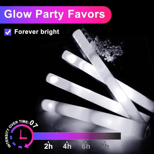 LED Foam Glow Sticks | 18.9 INCH Bulk Glow Sticks | LED Light Sticks | Light-Up Sticks for Concerts, Weddings, Raves, Carnivals, Halloween, Birthdays, and More!