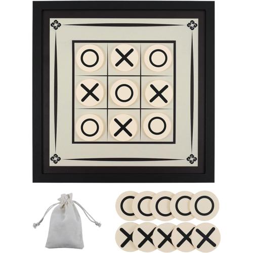 Wall Mounted Games - 16 inch Wall Art Tic Tac Toe Game for Game Rooms/Home Decor，Including 2×5 Pieces and Piece Storage Bag - Ideal as Housewarming&Holiday Gift