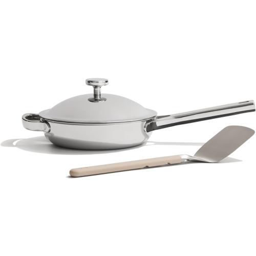 Our Place Mini Titanium Always Pan Pro | 8.5 PFAS-Free Nonstick Frying Pan with Spatula | Chef-Grade Tri-Ply Stainless Steel & Aluminum Build | Induction & Oven-Safe up to 1000°F | Chrome