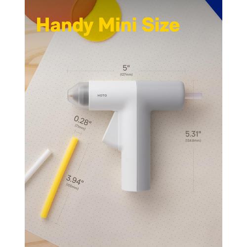 HOTO Cordless Hot Glue Gun, Mini Hot Glue Gun & 10 Colored Glue Sticks