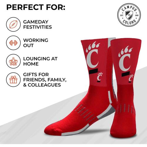2 Pack Size Large For Bare Feet NCAA Adult State and University Crew Socks - Polyester blend - Unisex - High-performance socks provide
