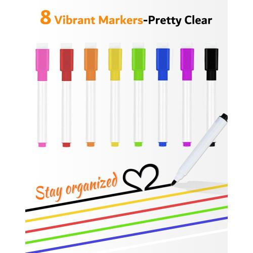 Magnetic Acrylic Calendar for Fridge,2 Pack 12x16 Clear Fridge Calendar Dry Erase Magnetic Planning Boards Set for Refrigerator with 6 Colorful Highlight Markers