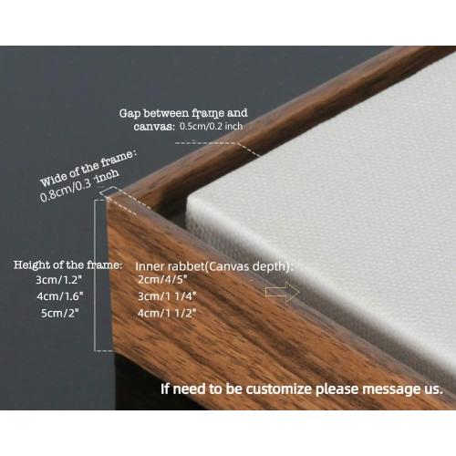GVS-ART DIY Metal Floating Frame for 36X48 Canvas Size Painting Art ,1.5(3.8cm) Depth, Floater Frame,Mental Frame Kit, Cut to Pieces,Not Include Canvas or Mat Black Walnut Frame