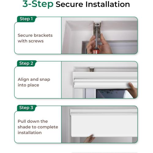 Allesin Motorized Roller Blinds with Remote Control for Windows, Blackout Automatic Smart Shades,Dry Battery Powered Electric Blind (White 34 W x 72 H)