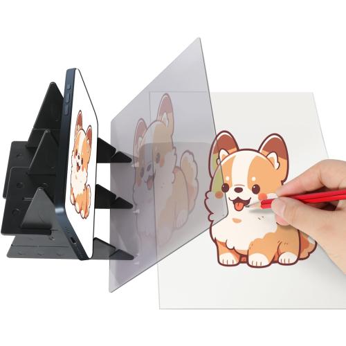 Optical Drawing Board, Portable Optical Tracing Board, Image Tracing Board Projector Light Copy Pad, Easy Tracing Sketching Tool, for Kids Artist Students Beginners Sketch Wizard