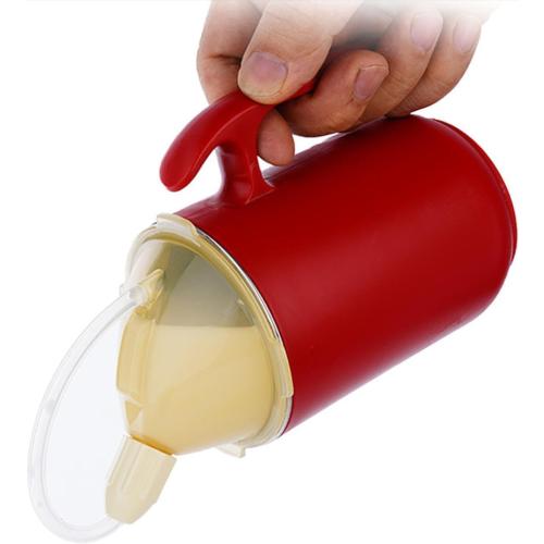 Senior Water Cup Sippy Cups for Elderly, Safe Silicone Spill Proof Cups with 1 Handle Straw and Lid for Adults for Hospital Patients, Elderly, Pregnant, and Disabled (Red)