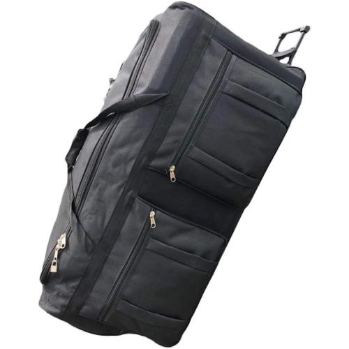 Gothamite 36-inch Rolling Duffle Bag with Wheels, Luggage Bag, Hockey Bag, XL Duffle Bag With Rollers, Heavy Duty Oversized Bag (Black)