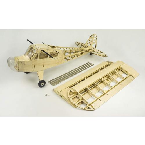 Upgrade Model Airplane Kits Piper Cub J3, 47'' Wingspan Laser Cut Balsa Wood Model Plane Unassembled, DIY Flying Model Aircraft for Adults (KIT Motor ESC Servos Covering Film)