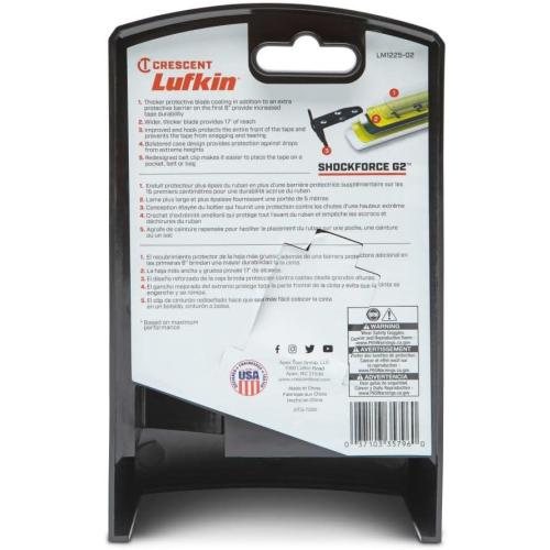 Crescent Lufkin Shockforce G2 25-ft Magnetic Tape Measure- LM1225-02