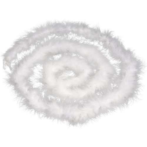 Dxhycc 2 Yards Marabou Feather Boa for Crafts Wedding Party Halloween Costume Christmas Tree Decoration 20 Grams, White