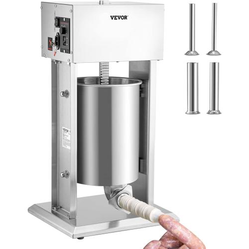 VEVOR Sausage Stuffer, 22LBS/10L Capacity, 304 Stainless Steel Electric Sausage Stuffer, Vertical Electric Stuffer Adjustable Speed Stainless Steel Heavy Duty Sausage Filler Meat Stuffer