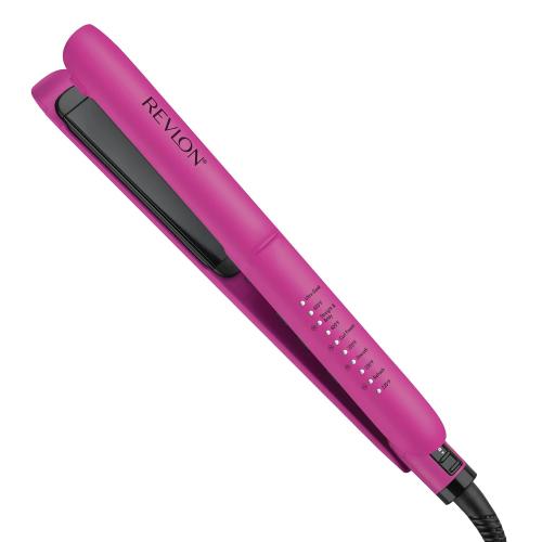 REVLON Ceramic Tourmaline 1 Flat Iron - Hair Straightener Evenly Distributes Heat for Less Damage, 5 Preset Temperatures for All Hair Types