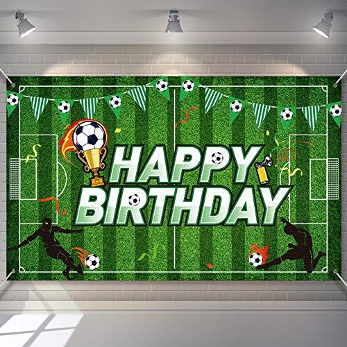 Tatuo Soccer Backdrop 43x71 Inch, Football Field Birthday Background