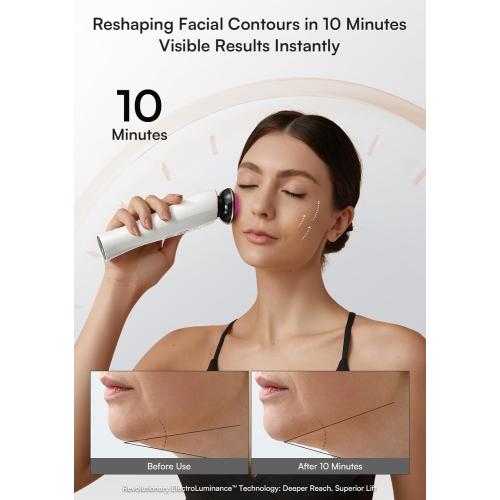 INIA 3-in-1 Skin Tightening Device True Beauty Glow Facial Massager Red Light Therapy for Face and Neck