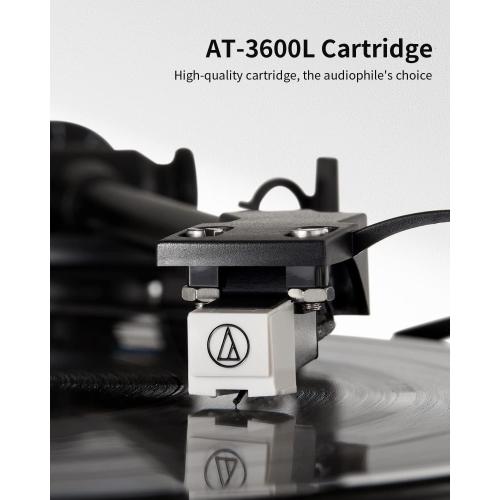 ANGELS HORN Vinyl Record Player, Bluetooth Turntable with Built in Speakers Phono Preamp, High Fidelity Turntables for Vinyl Records with Magnetic Cartridge AT-3600L, Belt Drive 2-Speed