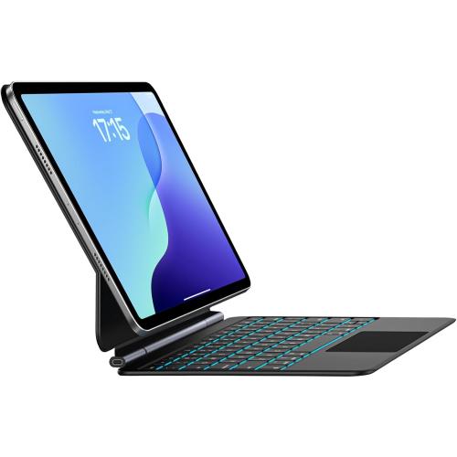 Jibrealg Magic Keyboard for iPad A16, Lightweight Keyboard Case for iPad 11th (A16 2025) & 10th Generation (2022), Ultra-Slim Smart Keyboard with Trackpad, 7 Colors Backlight, Black