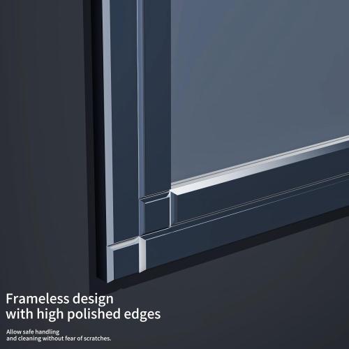 COOL2DAY 48 x 28Frameless Rectangular Wall Mirror,Polished Beveled Edge Decorative Mirrors Modern Wall Decor Mirrors for Bathroom Vanity, Entryway and Living Room