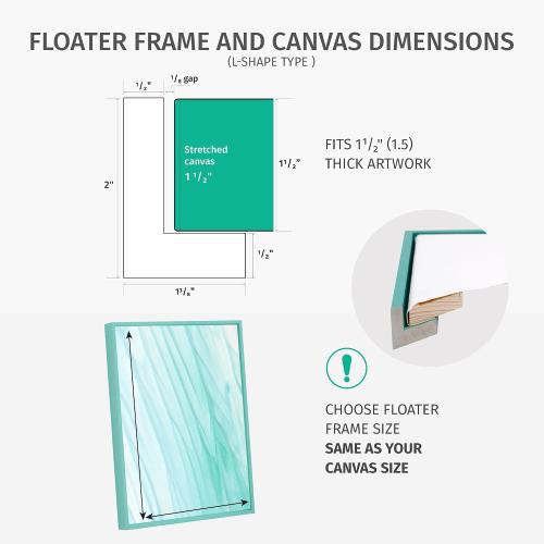 Pixy Canvas 18x24 inch Floater Frame for 1.5 Deep Canvas Paintings, Wood Panels & Stretched Canvas Boards. 4 Colors Available (Rustic Gold, 18 x 24)