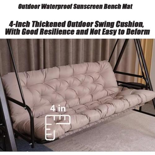 Cushioned Porch Swings, Outdoor Swing Cushions, Waterproof Swing Cushions 3 Seater Replacement with Backrest for Porch, Patio, Backyard, Garden and Lawn(Peacock Blue,48 * 40 * 4in)