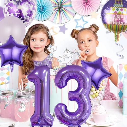 12th Birthday Decorations Party Supplies,15 Pcs 40inch Number 12 Purple Balloons set,12th Foil Mylar Balloons Latex Balloon Decoration,12th Party Balloons,12th Anniversary Party Decorations