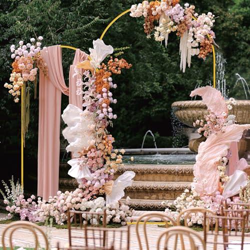 Wokceer Wedding Arch Backdrop Stand and Cover Set of 2,Arch and White Cover