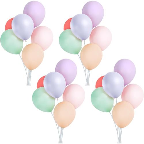 LOLStar Balloon Stand Kit, 4 Pack Table & Floor Balloon Arch Stands with Adhesive Base, Sticks & Archer Holder Easy DIY Assembly. Ideal for Party Decorations Indoor, Outdoor, Table, Floor Party Decor