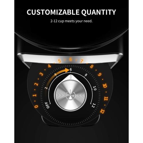 SHARDOR Conical Burr Coffee Grinder Electric 2.0, Adjustable Coffee Bean Grinder with 35 Precise Grind Setting for 2-12 Cup, Anti-static, Black