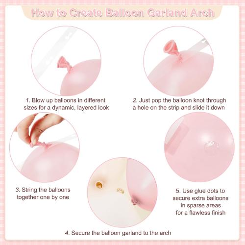 Dusty Pink Balloon Arch Garland Kit 124Pcs Boho Blush Neutral Pink White Sand White Balloons Different Size for Girls Baby Shower Birthday Wedding Gender Reveal Party Decorations