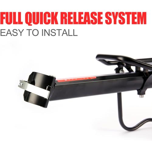 Rear Bike Rack, 110 lbs / 50KGS Bike Cargo Racks Frame Aluminum Alloy Universal Adjustable Cycling Equipment Stand Footstock Bicycle Luggage Carrier with Tools and Reflector for 26-29 Frames