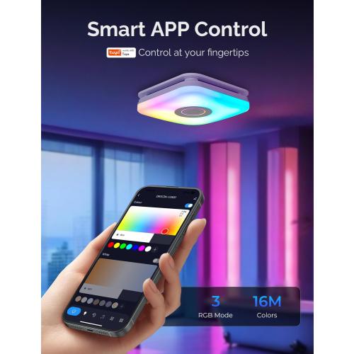 Orison Bathroom Exhaust Fan with Bluetooth Speaker, 110 CFM 1.0 Sone, bathroom vent fan featuring Light with 3 Color Temperatures, RGB Music Light, Nightlight, Remote Control, EZ Install