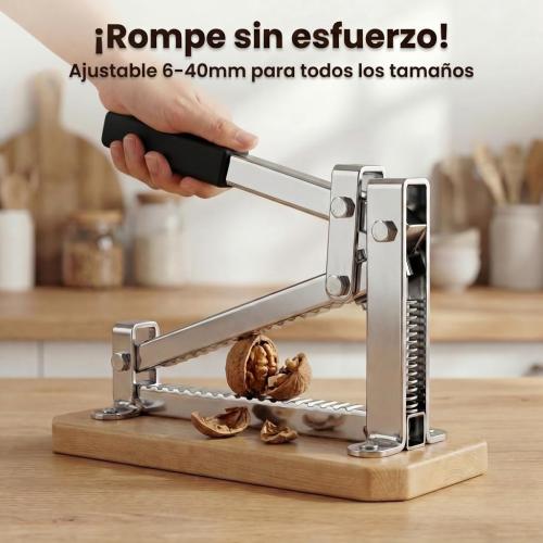 Pelamatic - Manual Nutcracker | Universal Adaptability for All Nuts | Durable Zinc Plated Iron & Wood | Fast & Efficient Nut Splitting | Portable & Compact Design, Grey/Brown, Normal Size, Iron Wood