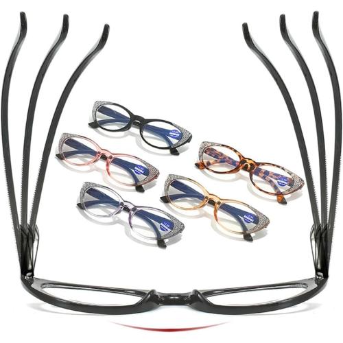 Color Black Rhinestone 2.75 Generic Fashion Cat Eye Reading Glasses for Women, Blue Light Blocking Computer Reader with Spring Hinges