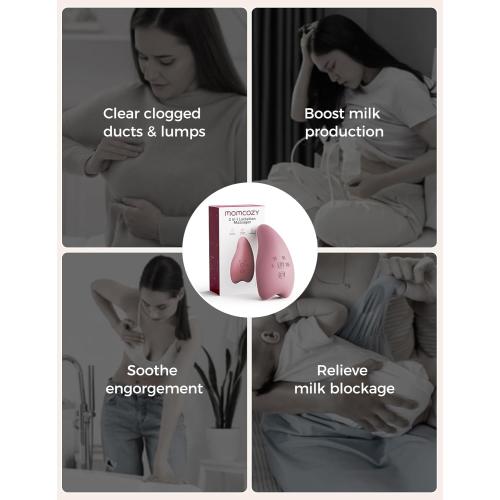 Momcozy Warming Lactation Massager Pro, 8 Vibration Modes & 4 Heating Levels, Longer-Lasting & 100s Rapid Warming Breast Massager, Quick Charging, Improves Milk Flow & Relieves Breast Engorgement