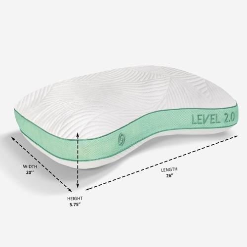 Bedgear Level Cuddle Performance Pillow, 2.0 Firm Cooling Pillow for Side Sleepers | React Blend Fill with Airflow Technology | Dri-Tec Moisture-Wicking Cover | Hypoallergenic Pillow w/Washable Cover