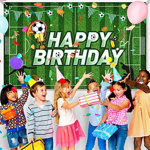 Tatuo Soccer Backdrop 43x71 Inch, Football Field Birthday Background