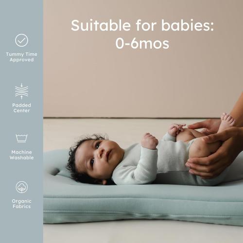 snuggle me® Baby Lounger Curve (0-6 Months) - Premium Organic Cotton with Foam Core, Machine-Washable Cover, Buttery-Soft & Breathable CSPC Compliant Infant Lounger Baby Nest with Travel Bag - Slate