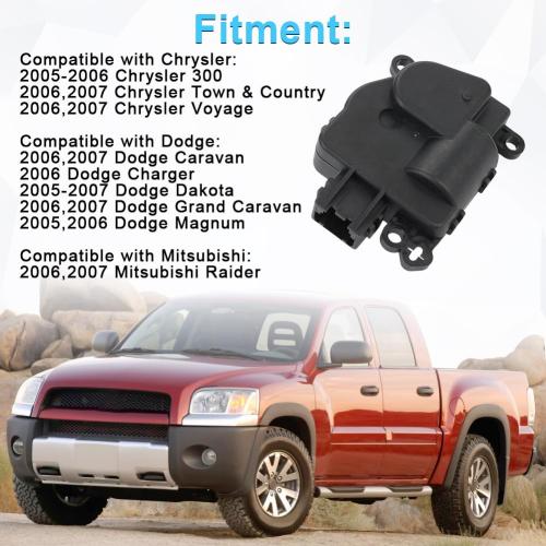 HVAC Blend Door Actuator Replacement for 604-004 Compatible with 2005-2007 Chrysler 300 Town Country Voyage Dodge Caravan Charger Dakota Grand Caravan Magnum Mitsubishi Raider